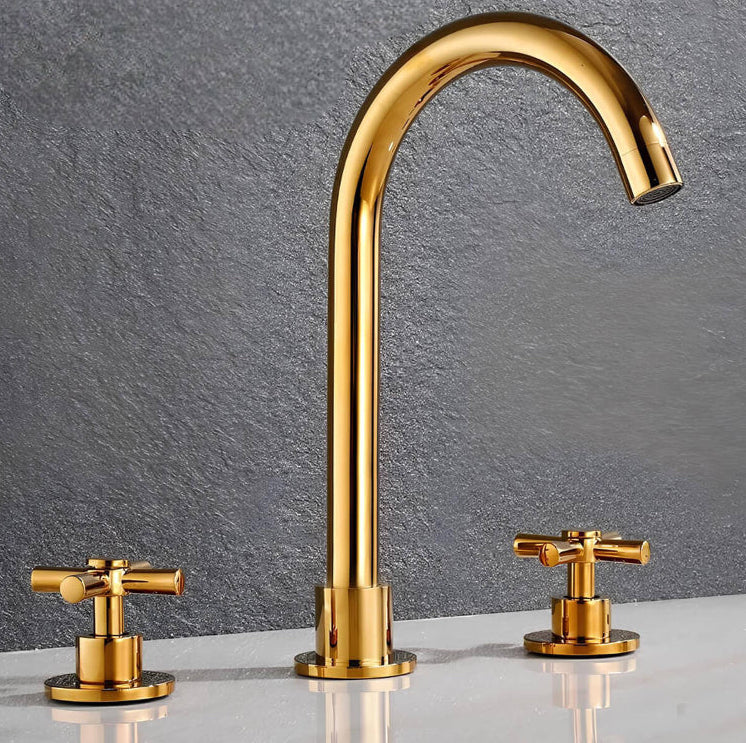 Robinet lavabo 3 trous - Style moderne - Chrome