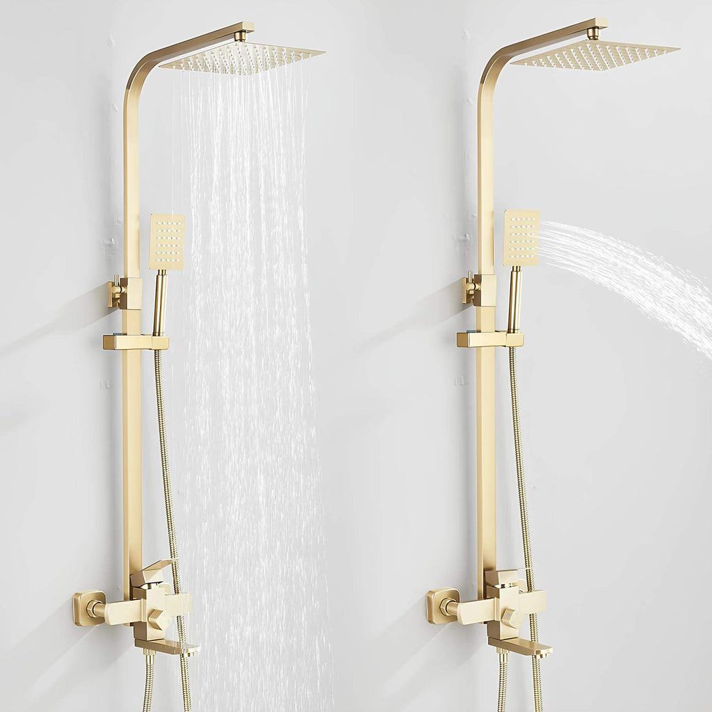 Robinet douche 3-en-1 avec bec pivotant - Or