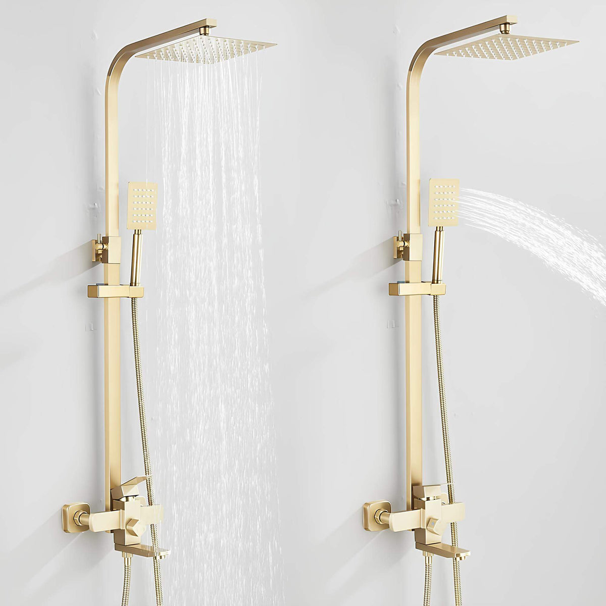 Robinet douche 3-en-1 avec bec pivotant - Or
