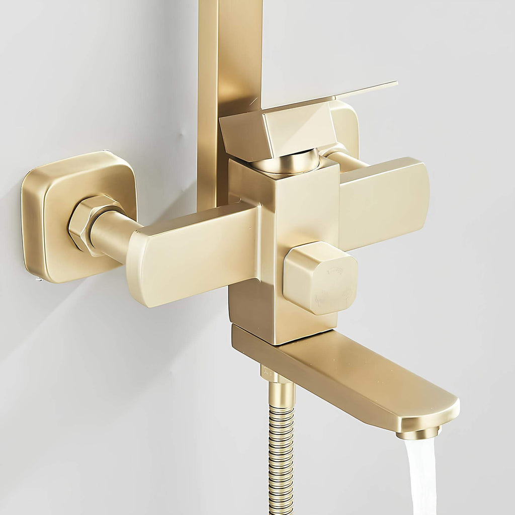 Robinet douche 3-en-1 avec bec pivotant - Or