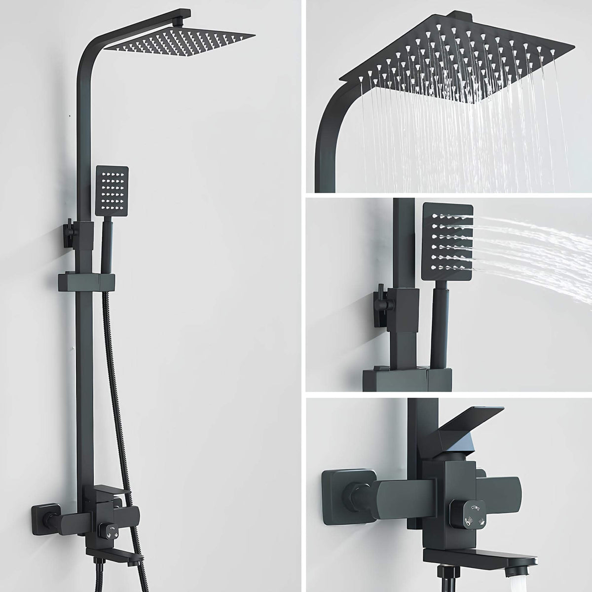 Robinet douche 3-en-1 avec bec pivotant - Or