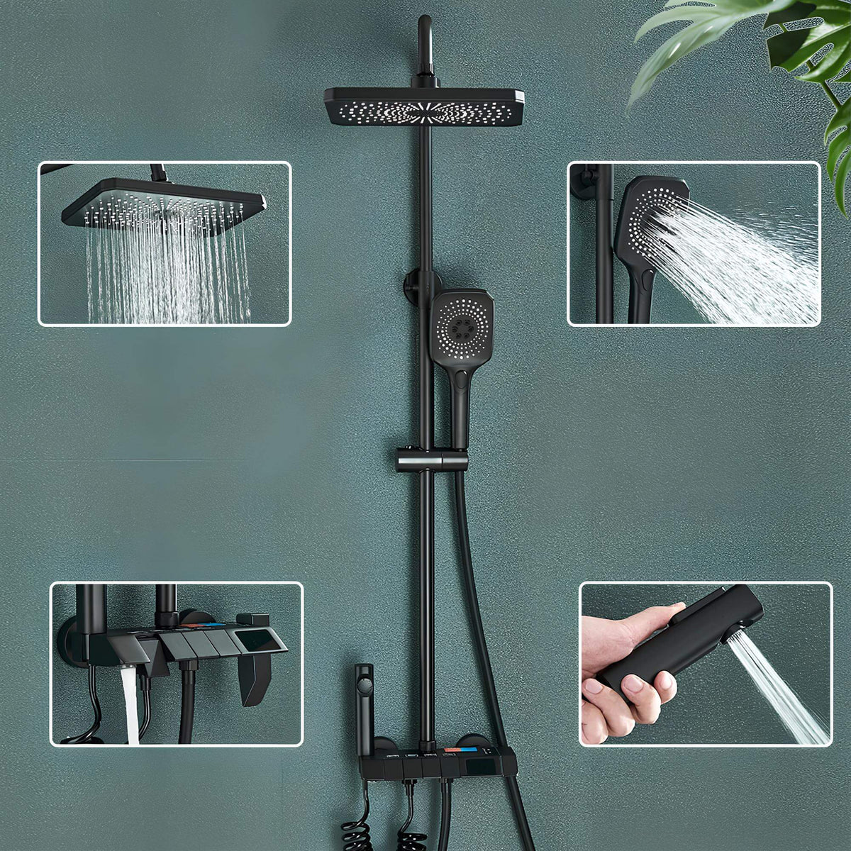 Robinet douche digital style piano - Gris