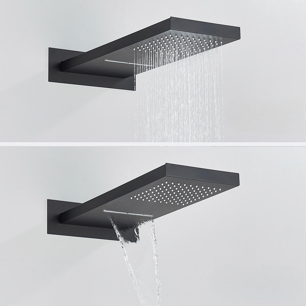 Robinet douche encastré cascade - Noir