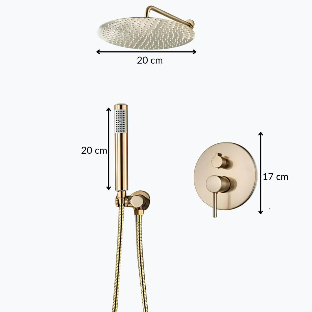 Robinet douche encastré rond - 40 cm de diamètre