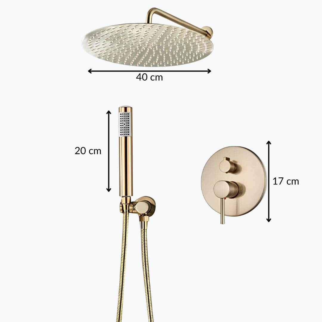 Robinet douche encastré rond - 40 cm de diamètre
