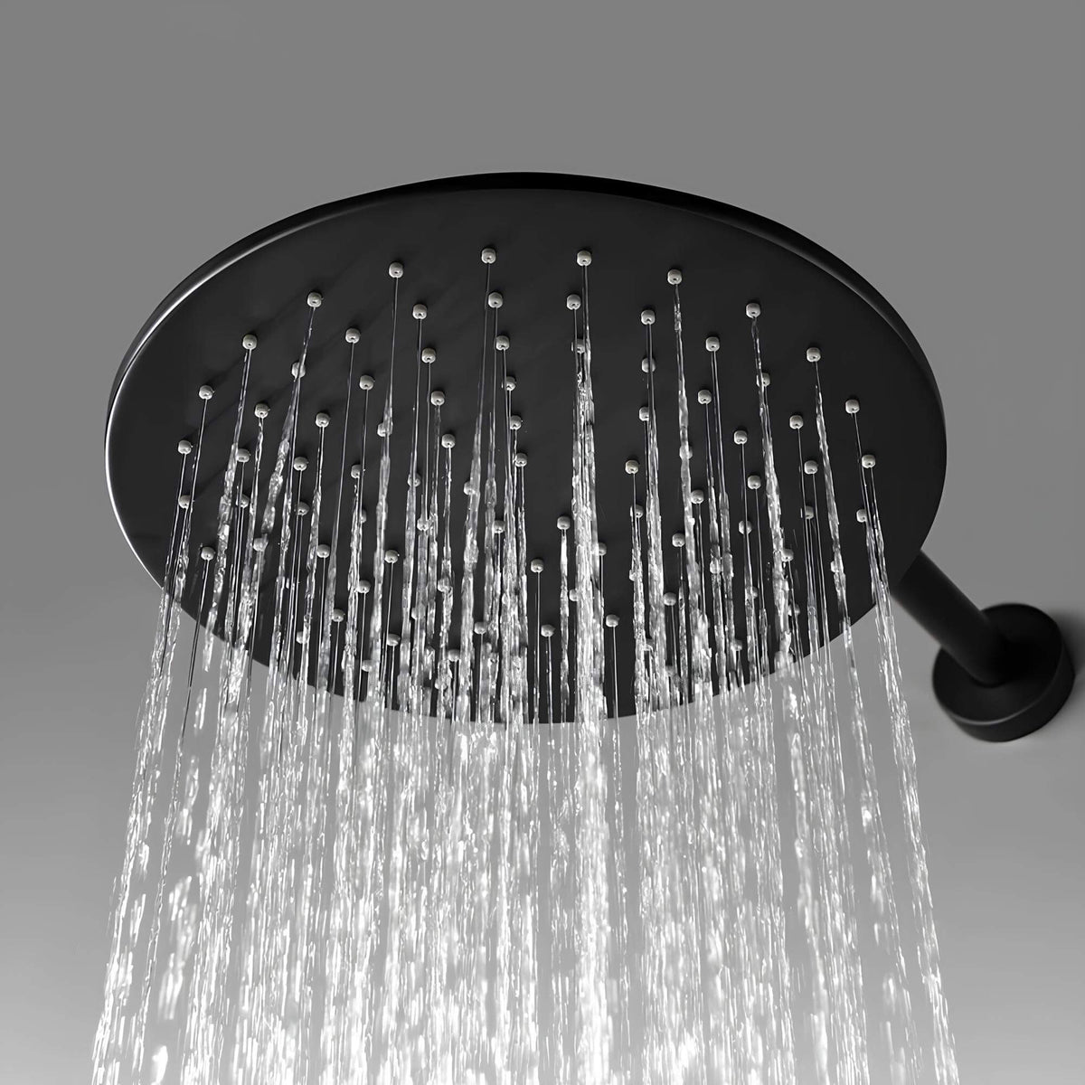 Robinet douche mural haute pression - Noir mat - 25 cm
