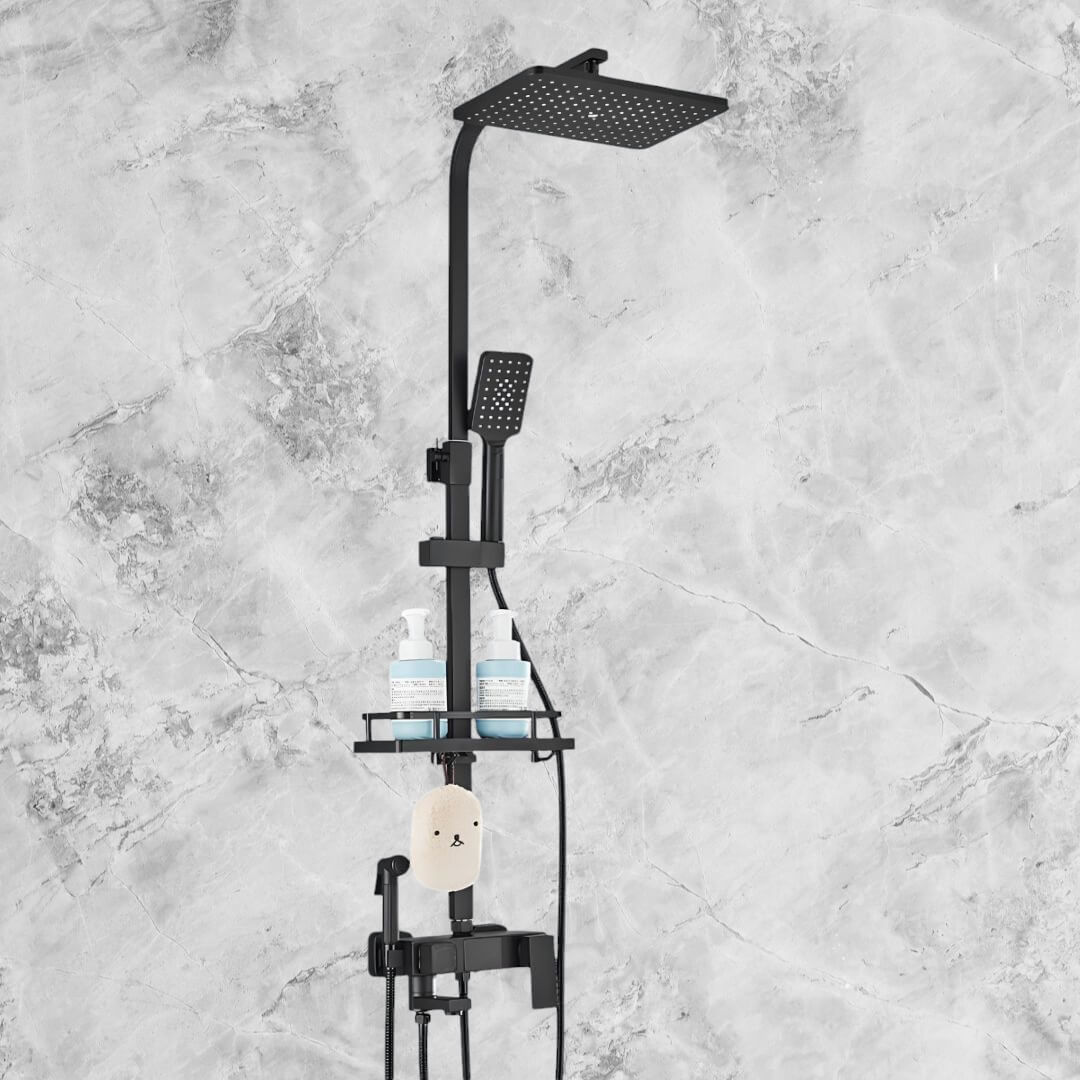 Robinet douche thermostatique 4 sorties - Noir - Thermostatique