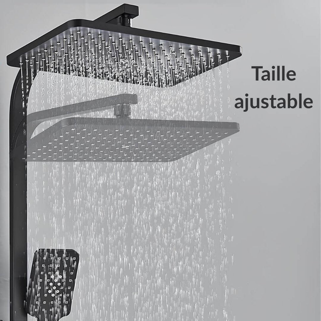 Robinet douche thermostatique 4 sorties - Noir - Thermostatique