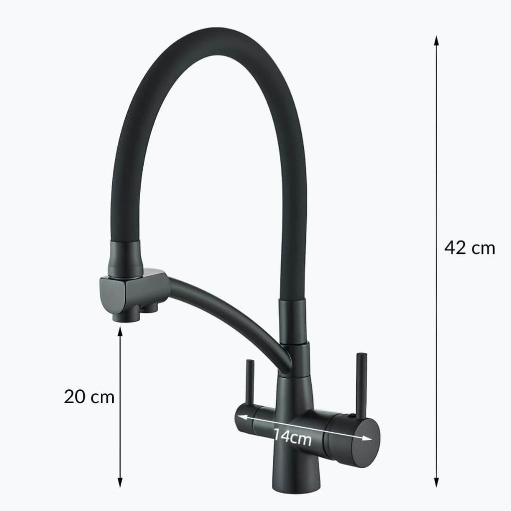Robinet douchette cuisine 3 en 1 - Gris brossé