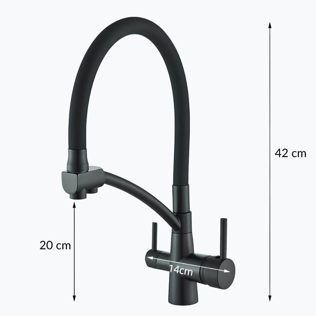 Robinet douchette cuisine 3 en 1 - Gris brossé