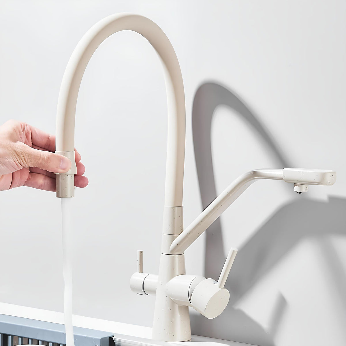 Robinet douchette cuisine 3 en 1 - Beige