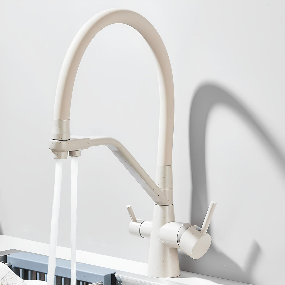 Robinet douchette cuisine 3 en 1 - Gris brossé