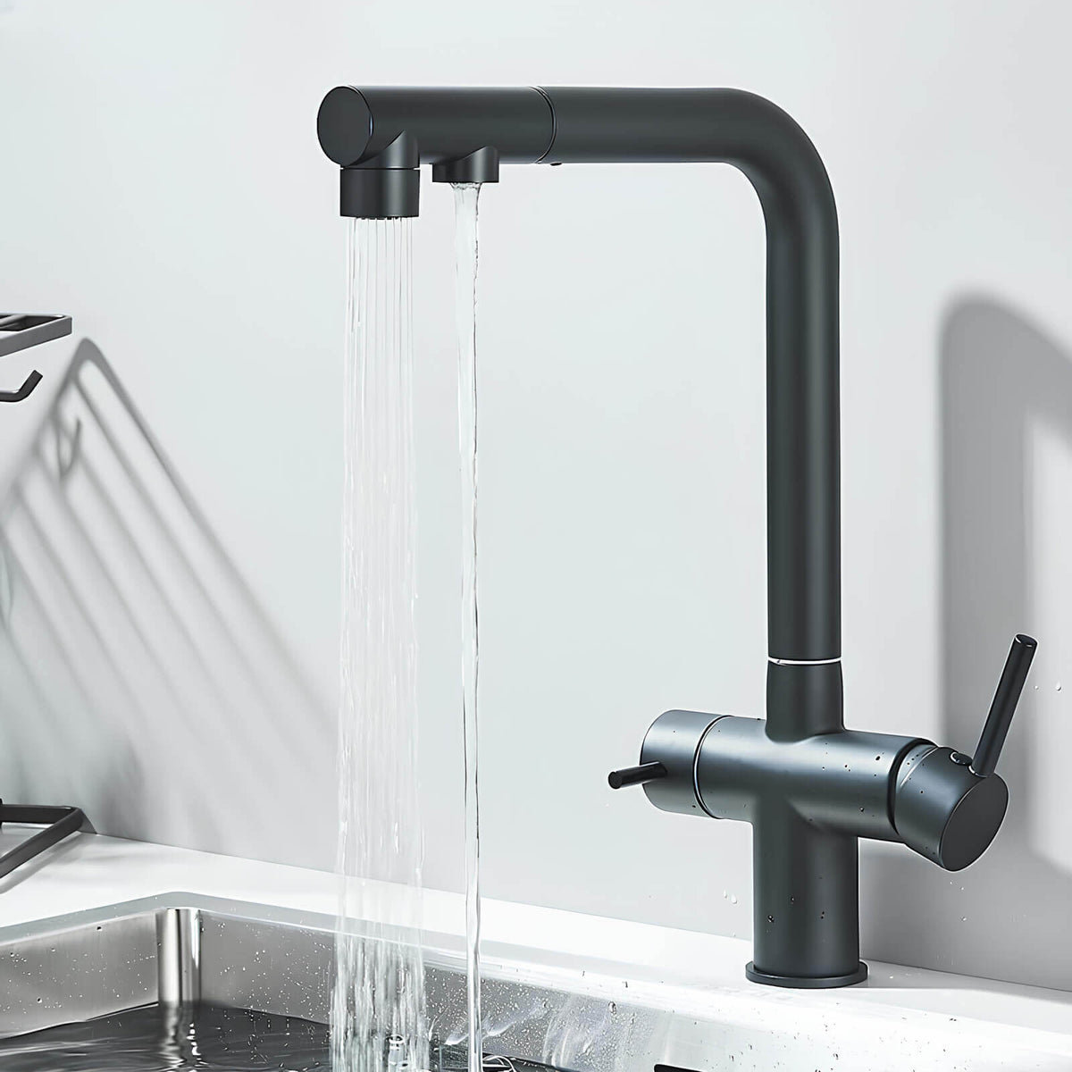 Robinet douchette filtration 3 en 1 - Or brossé