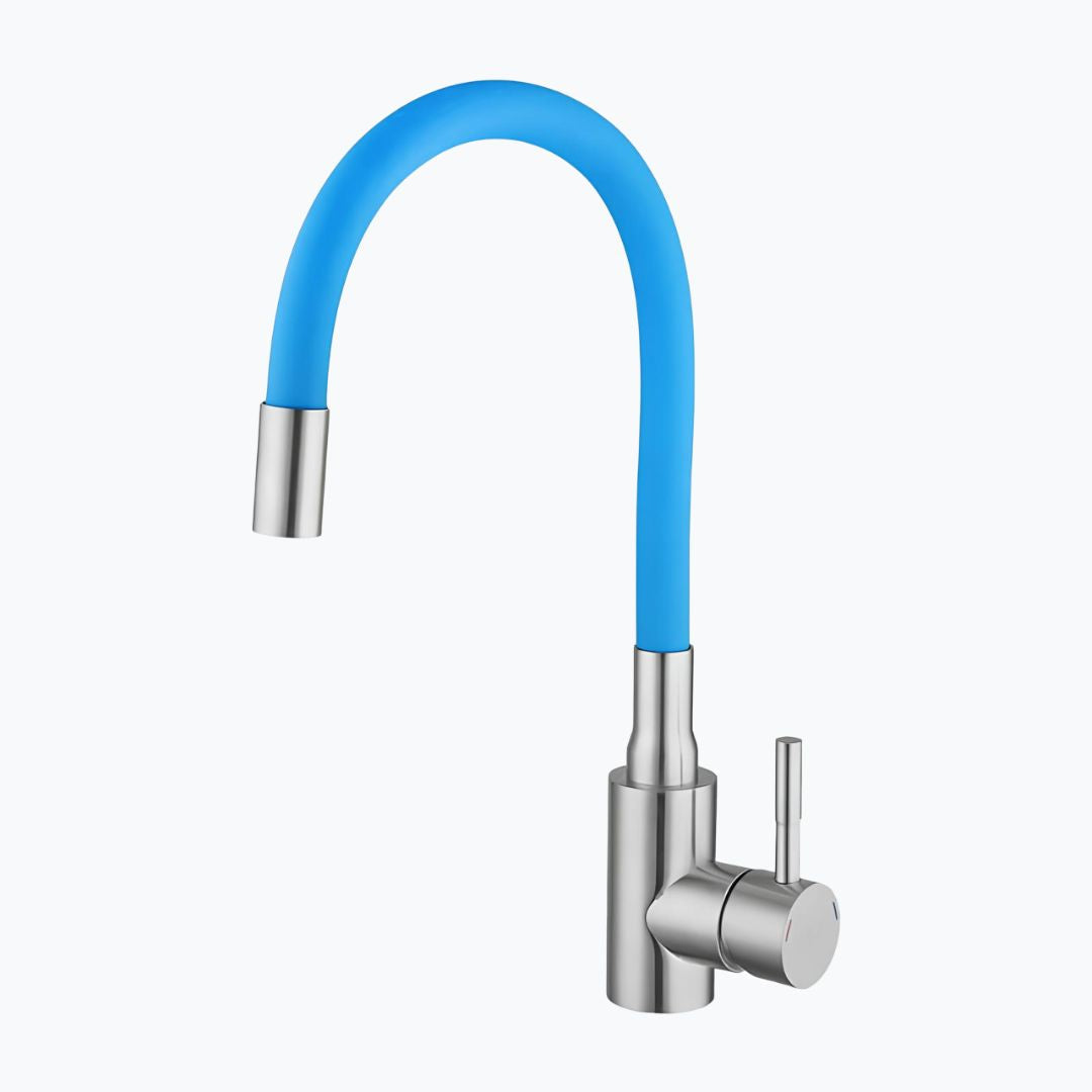 Robinet douchette flexible avec col coloré - Bleu
