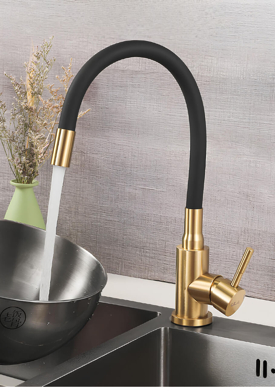 Robinet douchette flexible avec col coloré - Vert