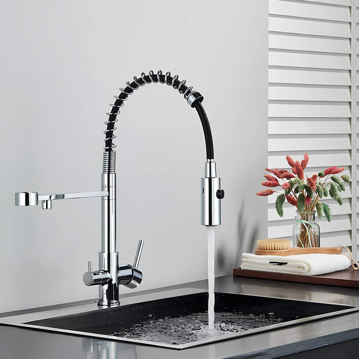 Robinet douchette multifonction - Gris mat