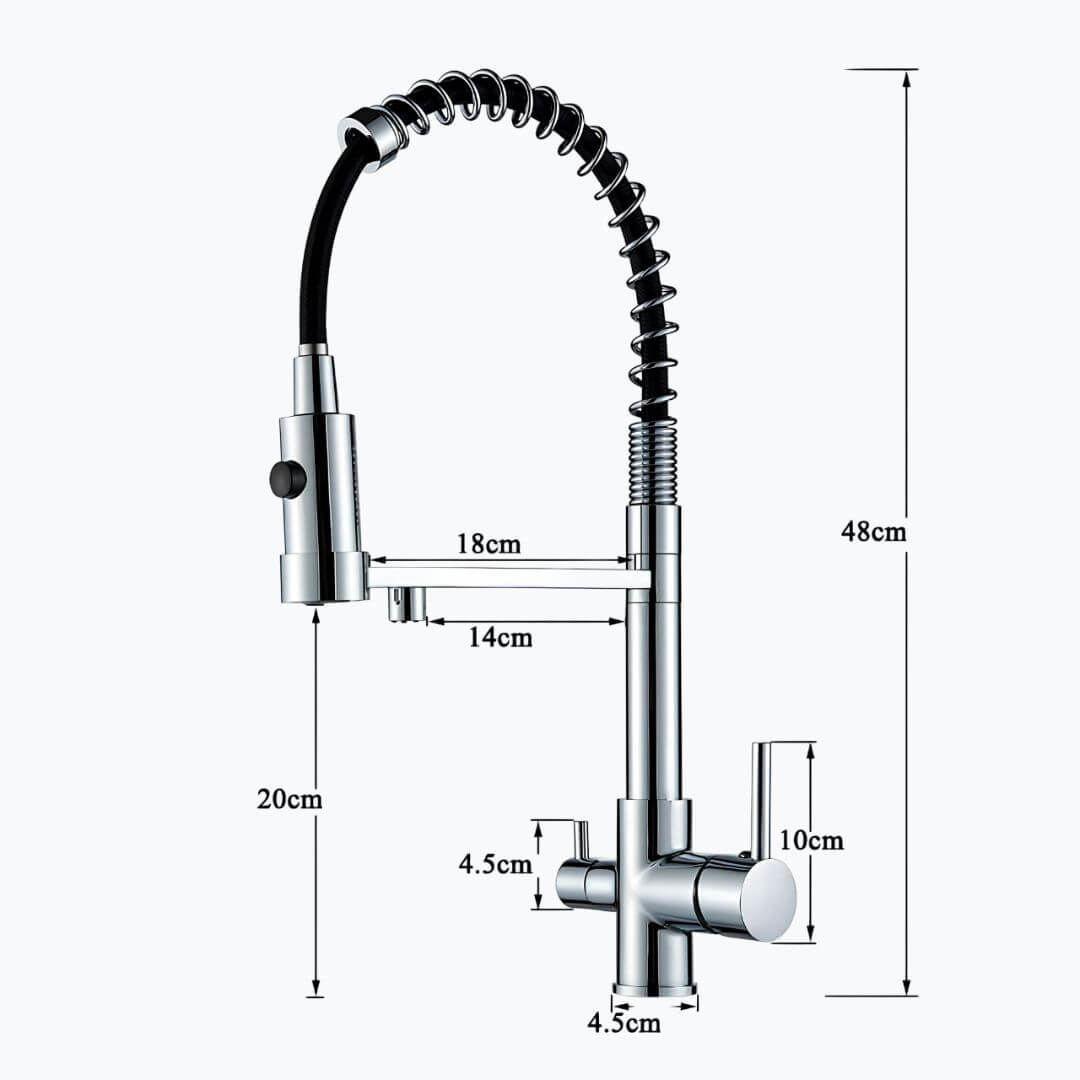 Robinet douchette multifonction - Or brossé