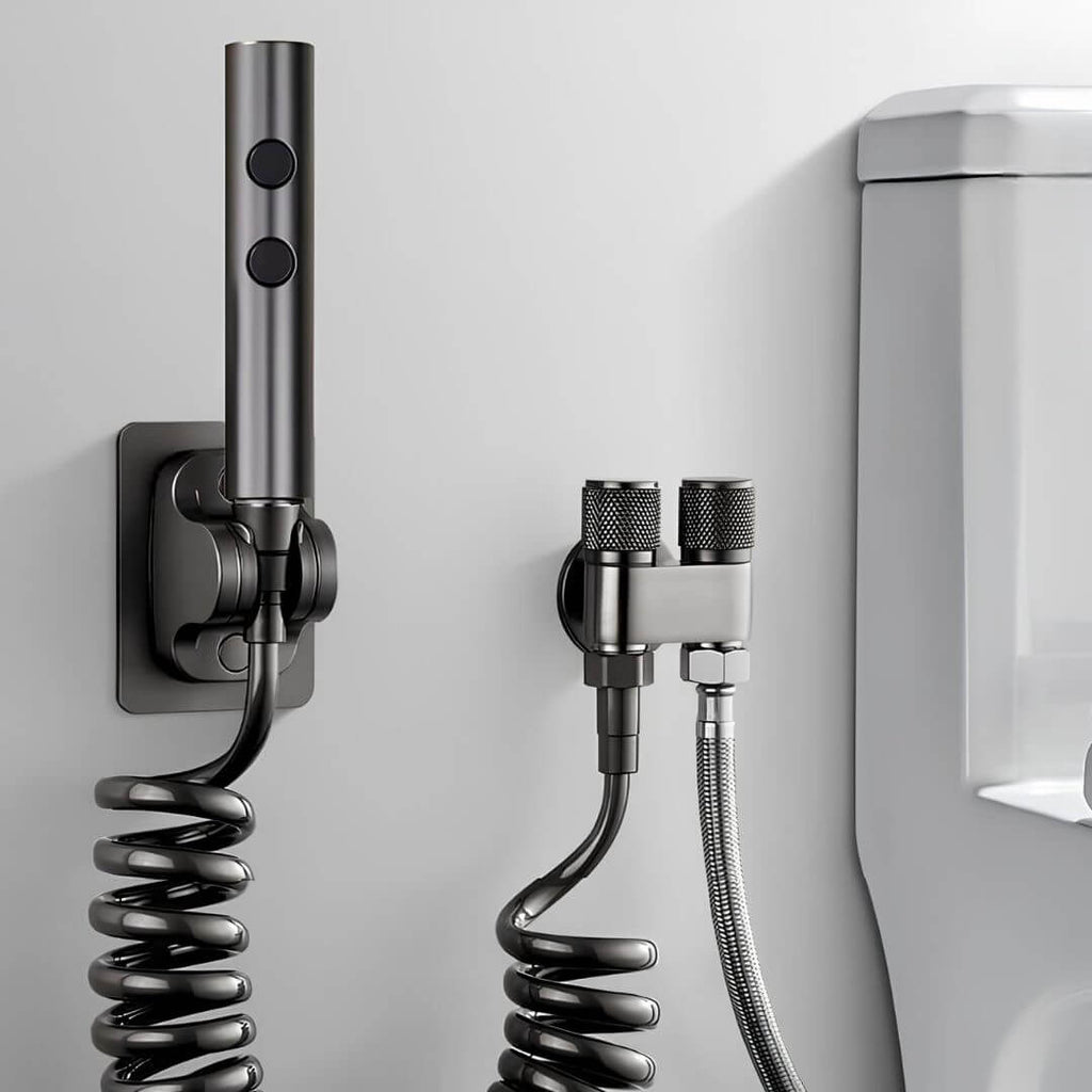 Robinet douchette WC double jet - Noir