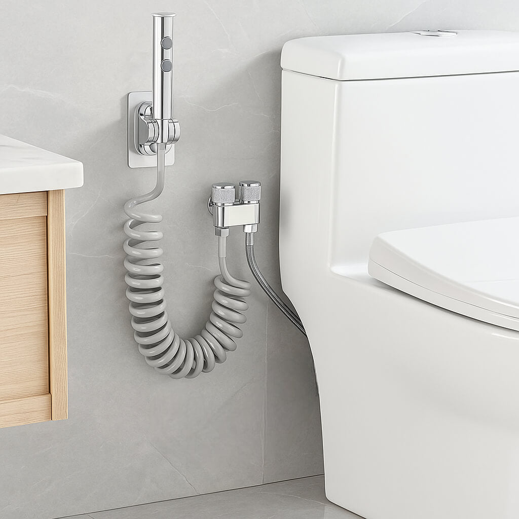 Robinet douchette WC double jet - Noir