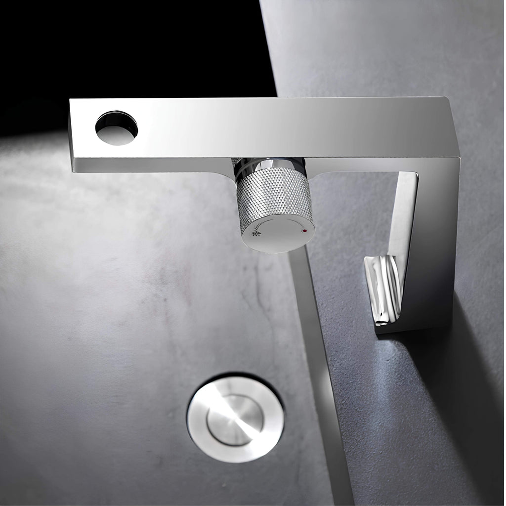 Robinet en laiton brossé - mitigeur design innovant - Noir et or rose