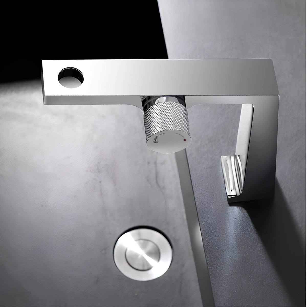 Robinet en laiton brossé - mitigeur design innovant - Noir et or rose