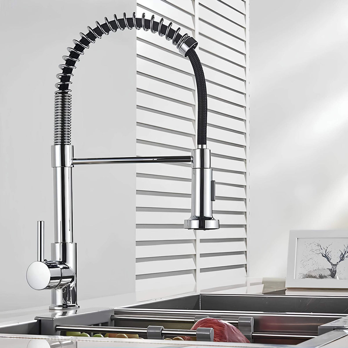 Robinet douchette avec ressort - Élégant et pratique - Noir