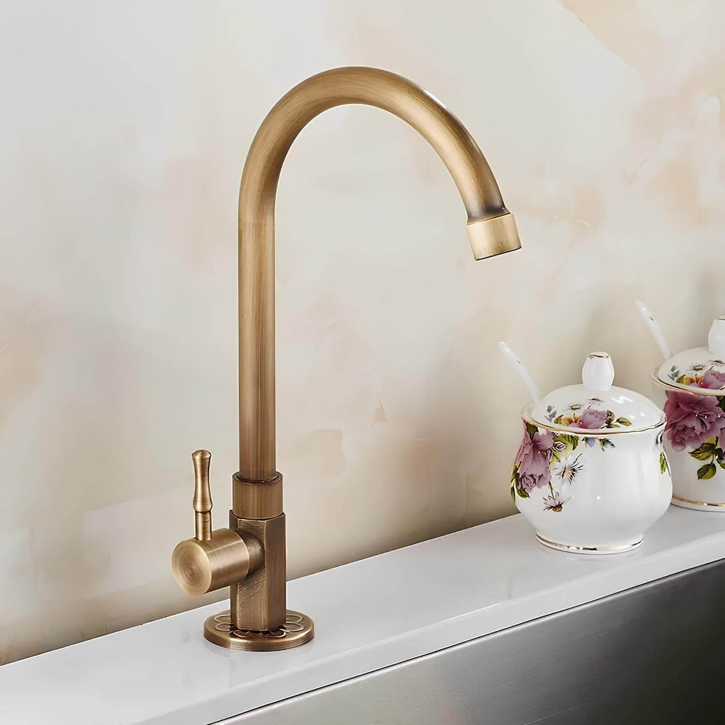 Robinet évier cuisine eau froide - Bronze antique