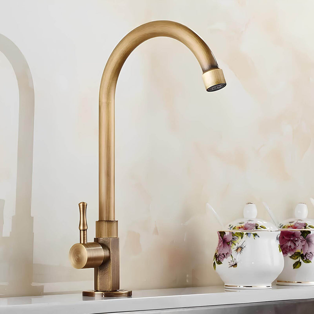 Robinet évier cuisine eau froide - Bronze antique