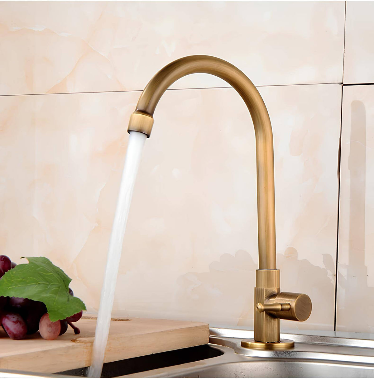 Robinet évier cuisine eau froide - Bronze antique