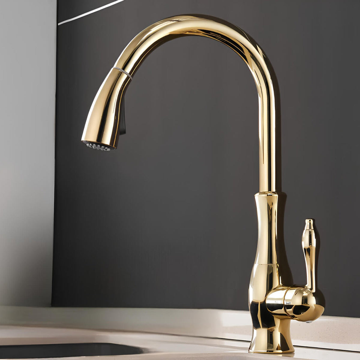 Robinet douchette pour cuisine prestige - Gris brossé