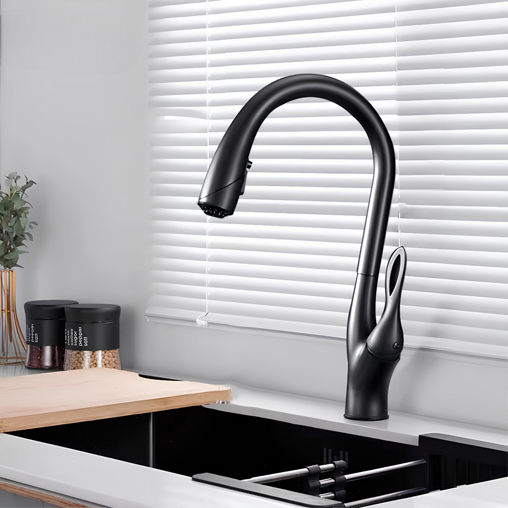 Robinet douchette évier - design luxueux - Or