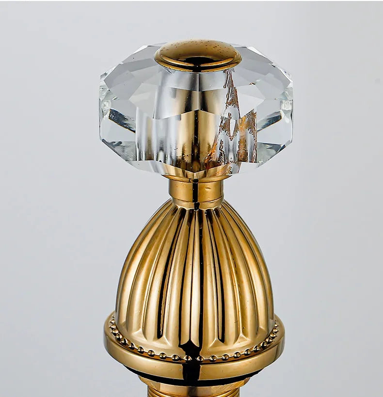 Robinet lavabo à 3 trous- Poignées cristal - Noir