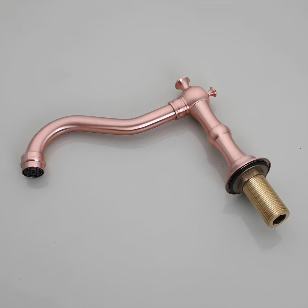 Robinet lavabo 3 trous - Style classique - Rose Gold