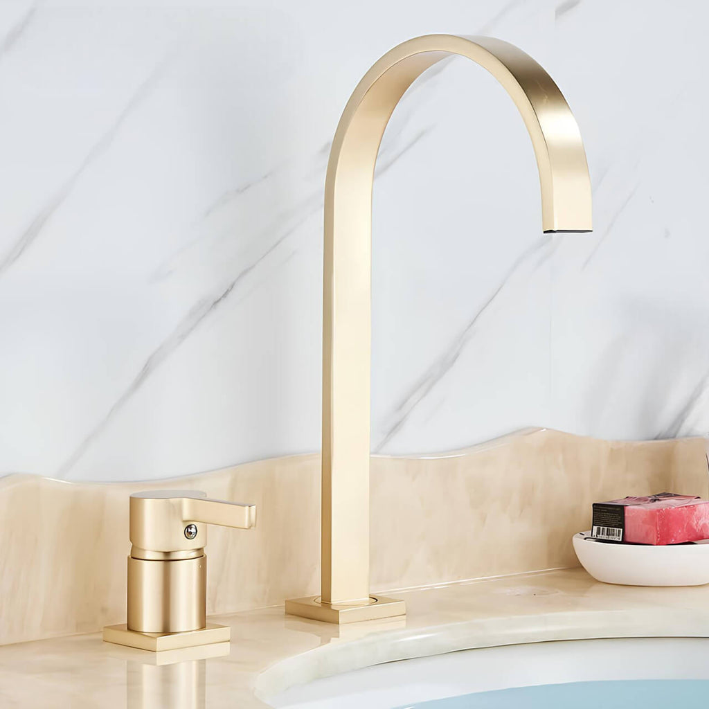 Robinet lavabo à large bec - Noir Mat