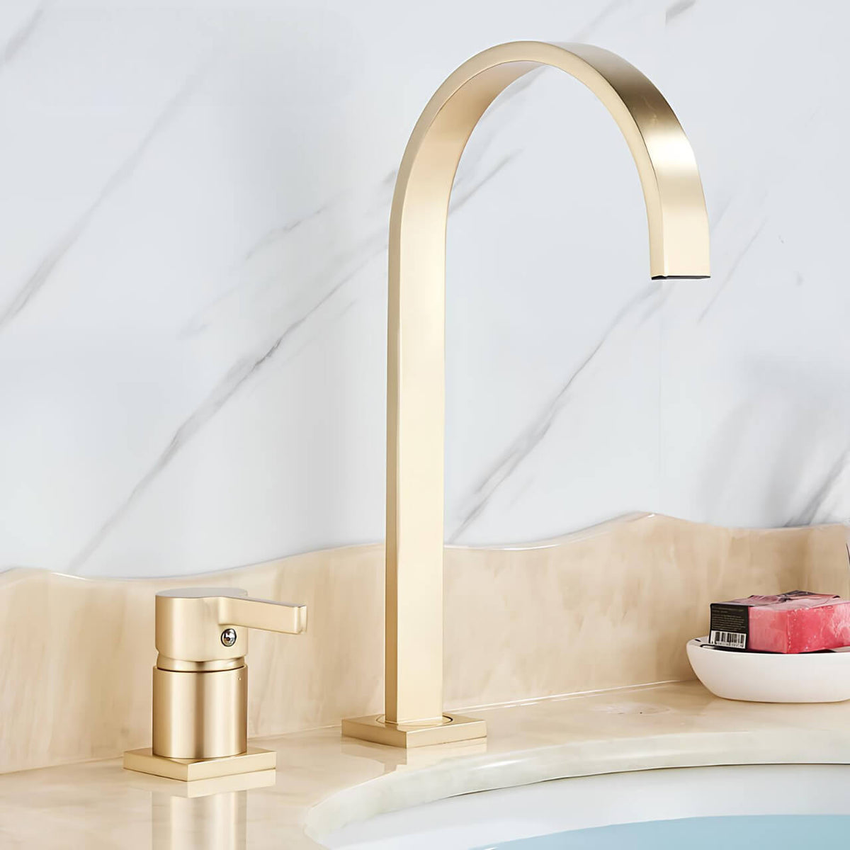 Robinet lavabo à large bec - Noir Mat