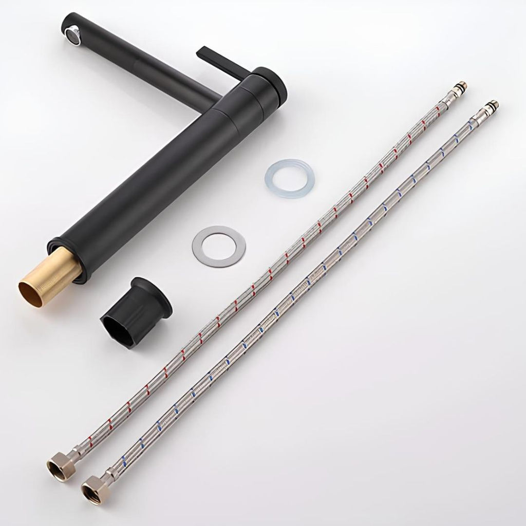Robinet vasque design bec pivotant - Noir