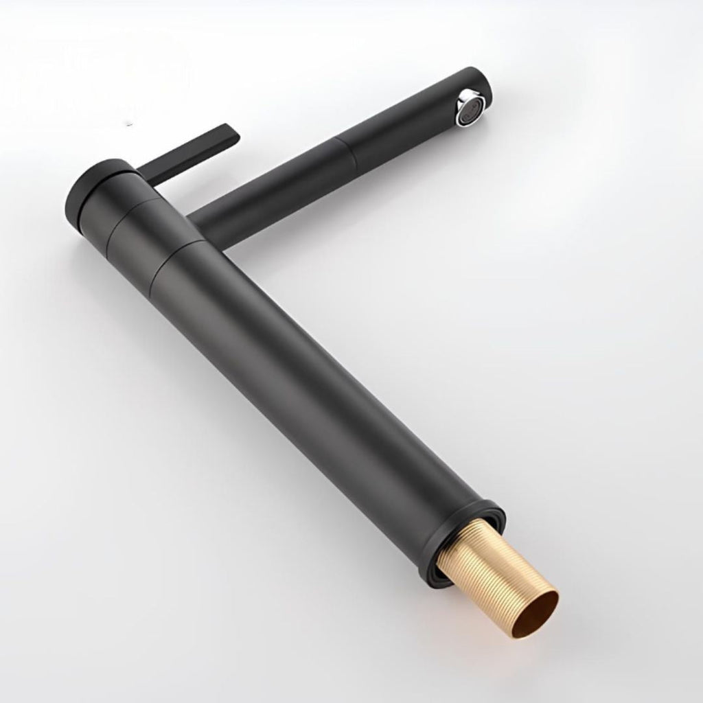 Robinet vasque design bec pivotant - Noir