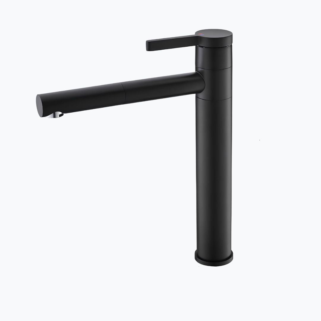 Robinet vasque design bec pivotant - Noir