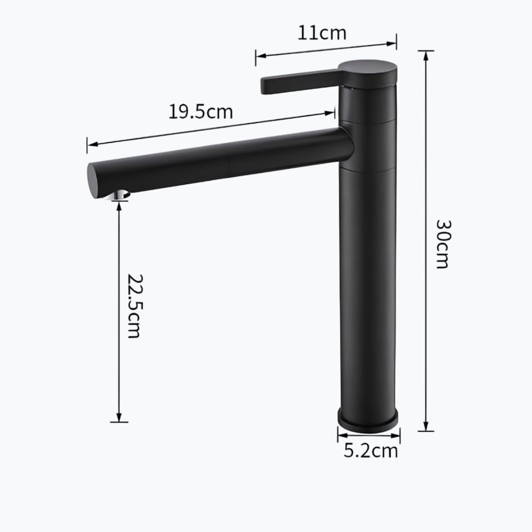 Robinet vasque design bec pivotant - Noir