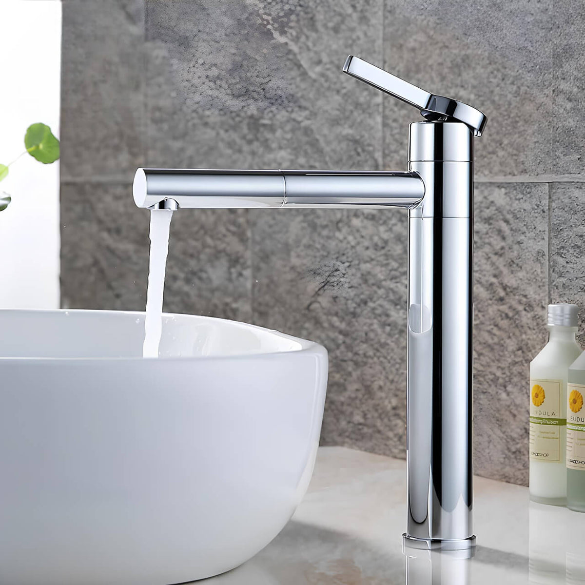 Robinet vasque design bec pivotant - Noir
