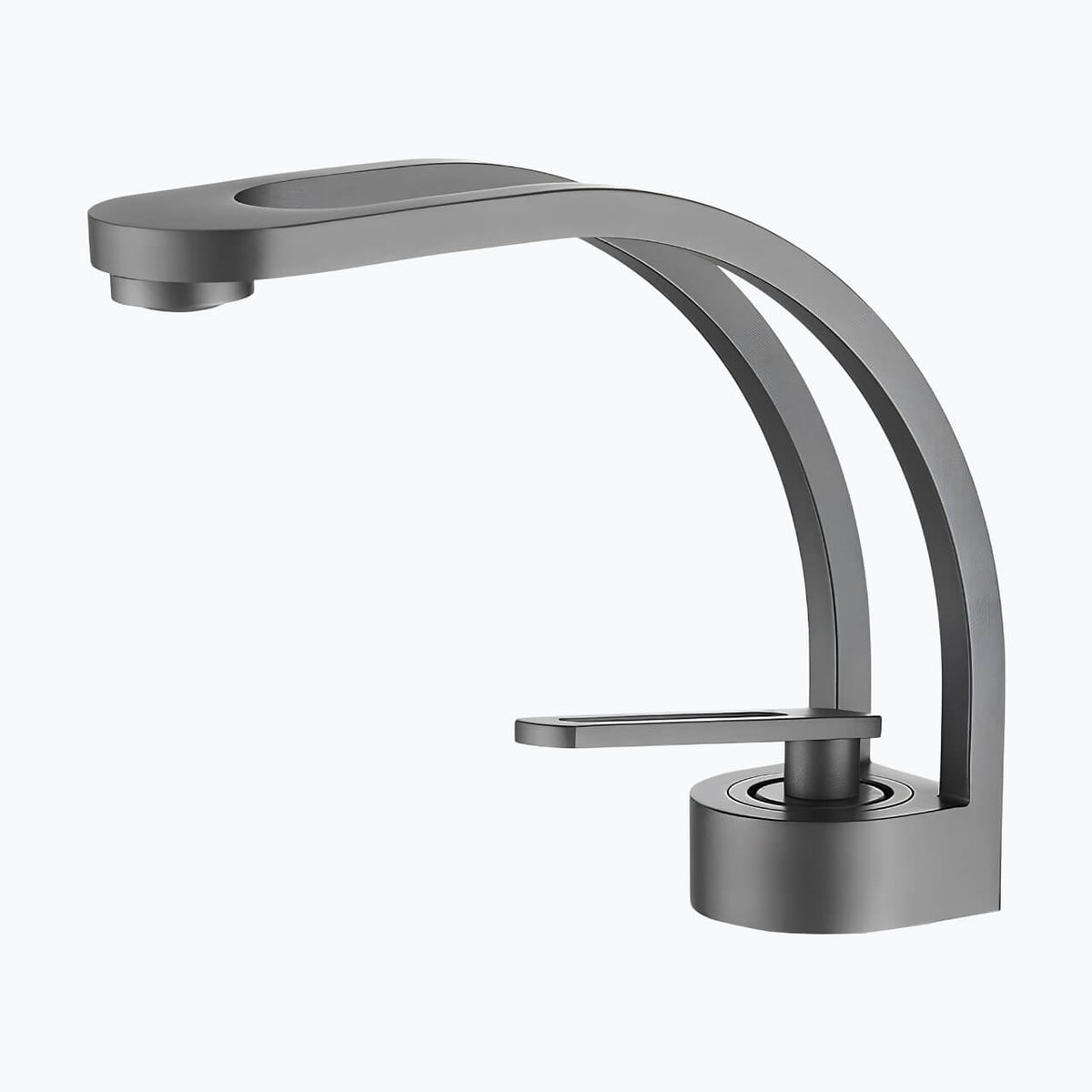 Robinet lavabo - Design arrondi - Gris