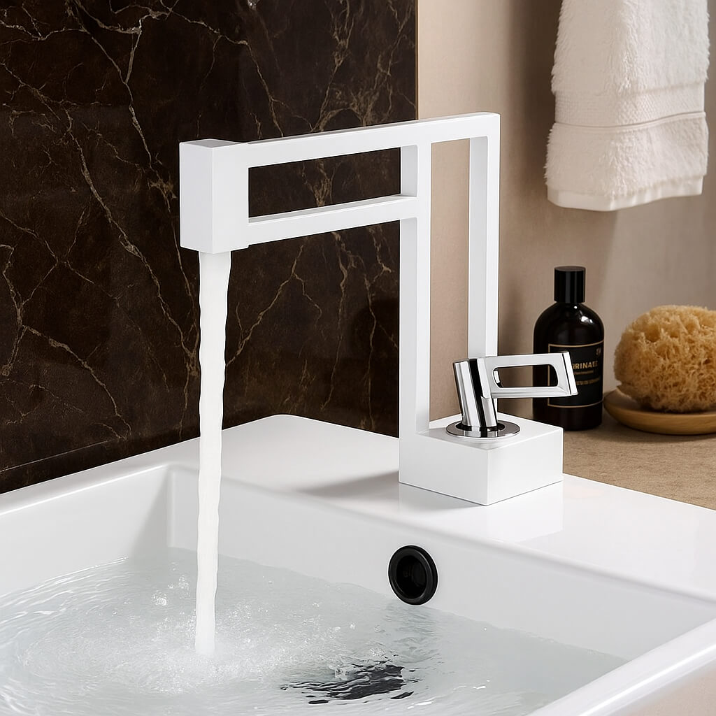Robinet lavabo cascade -Design moderne - Gris
