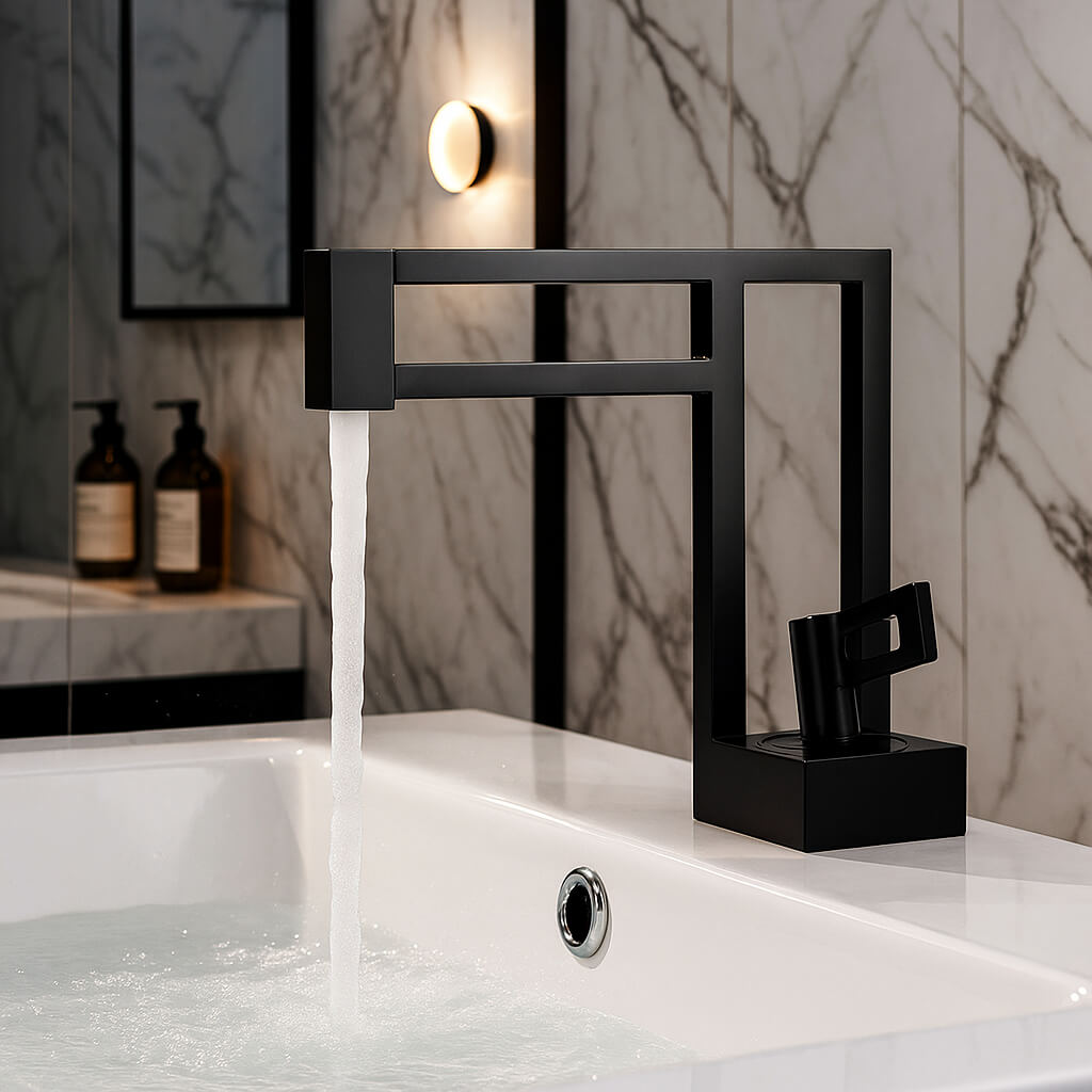Robinet lavabo cascade -Design moderne - Blanc