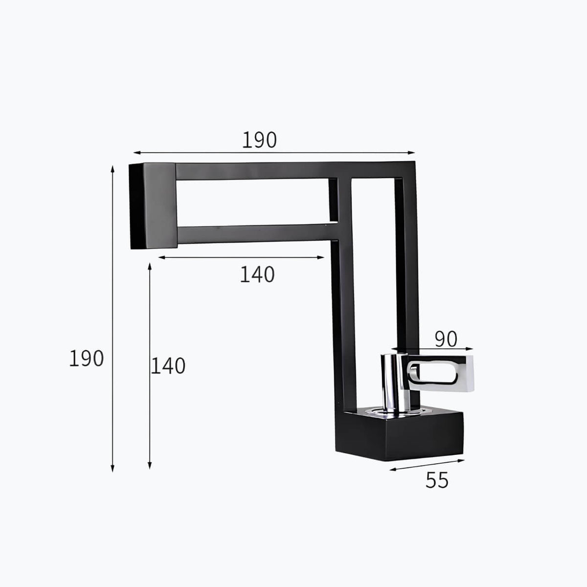 Robinet lavabo cascade -Design moderne - Or