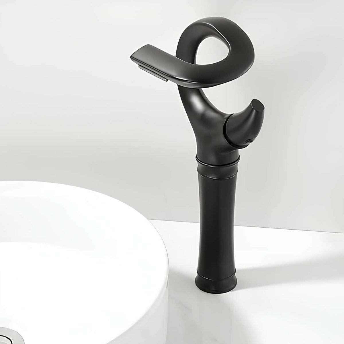 Robinet lavabo cascade - version vasque - Blanc