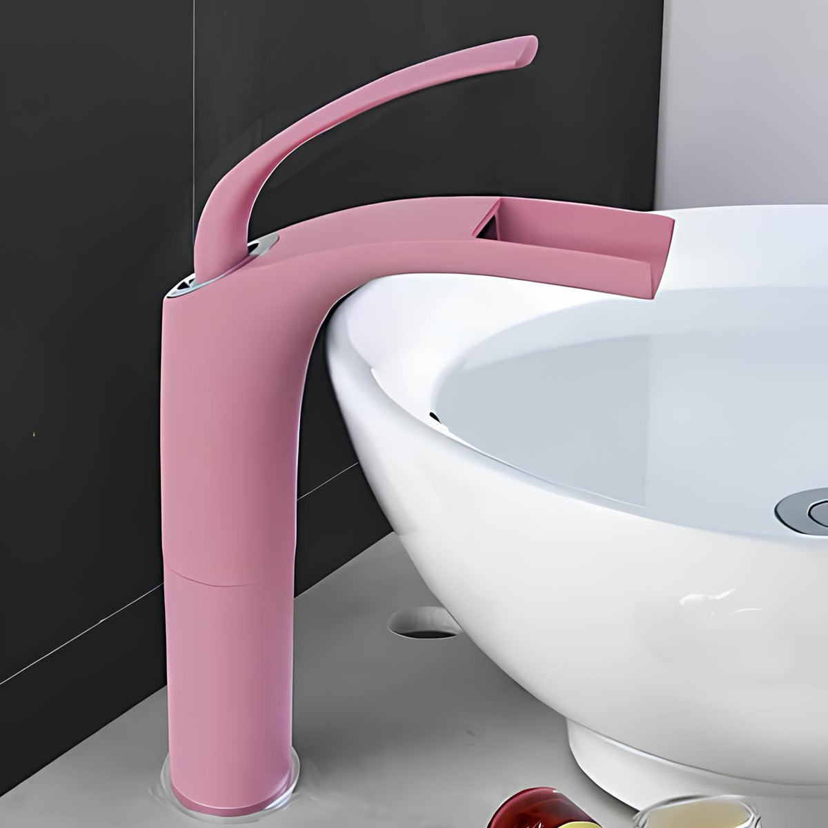 Robinet mitigeur rose en laiton - mitigeur cascade pour lavabo - Grand