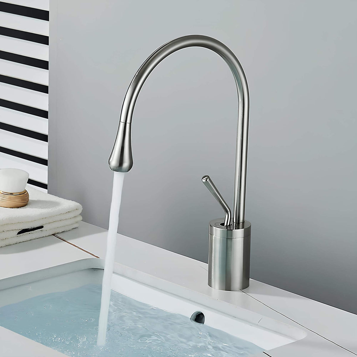 Robinet lavabo - Design et élégant - Blanc