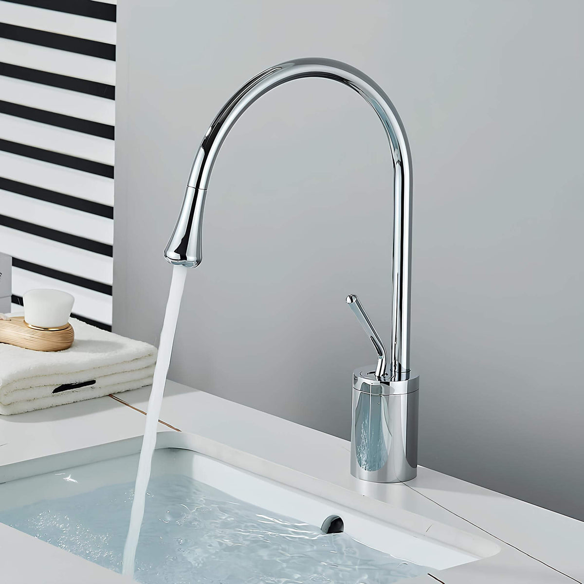 Robinet lavabo - Design et élégant - Noir mat