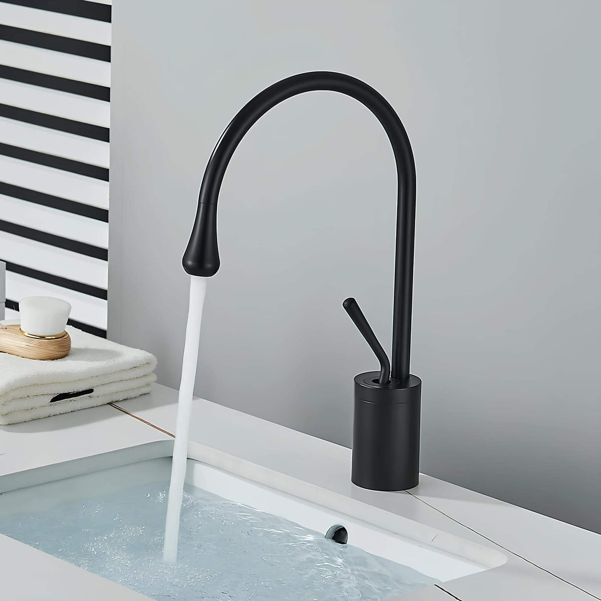 Robinet lavabo - Design et élégant - Blanc