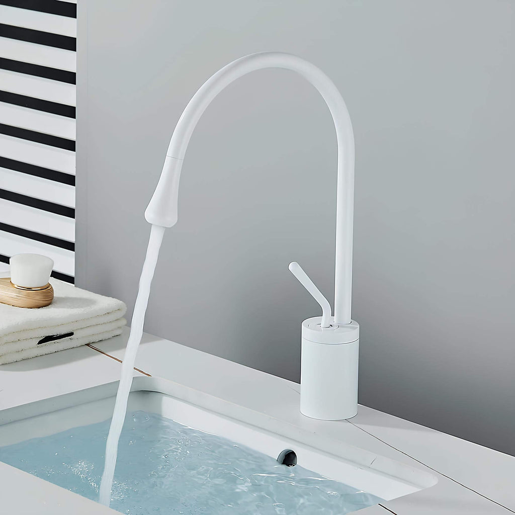 Robinet lavabo - Design et élégant - Blanc